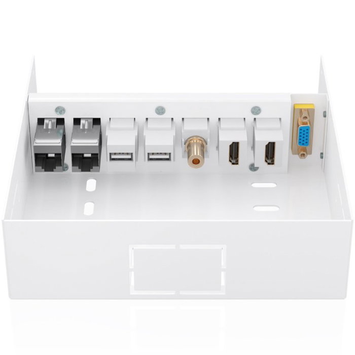 Aisens Caja de Conexiones VGA, 2xHDMI, Jack 3.5, 2xUSB-B y 2xRJ45 Cat.6A STP, Blanco